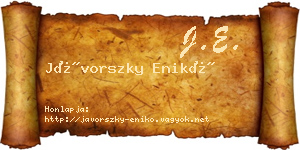 Jávorszky Enikő névjegykártya