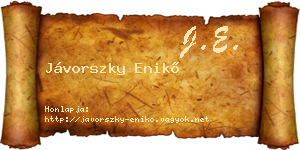 Jávorszky Enikő névjegykártya