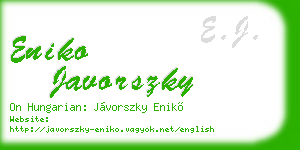 eniko javorszky business card