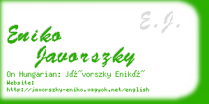 eniko javorszky business card